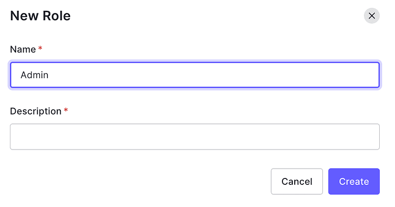 Auth0 roles screen with a new Admin role