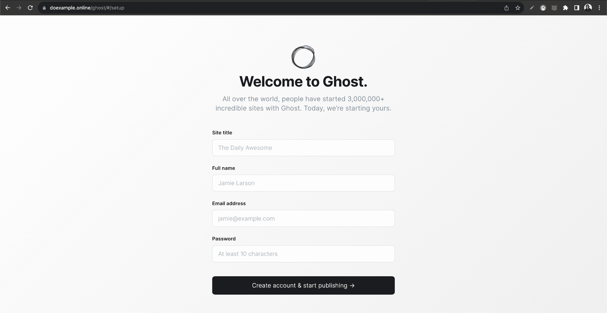 Ghost Landing Page