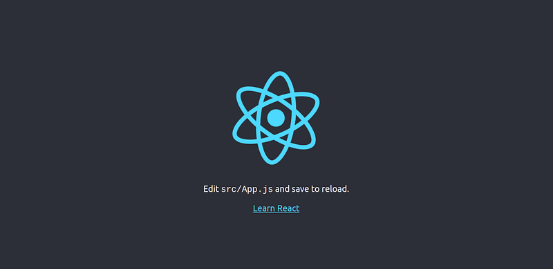 Default React starter app running locally in the browser