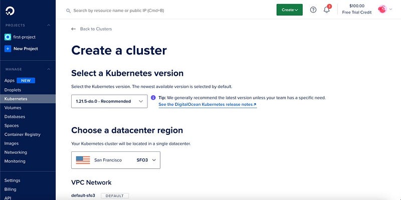 Create a Cluster