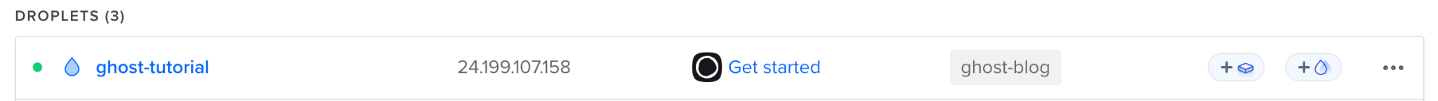 Newly provisioned Droplet