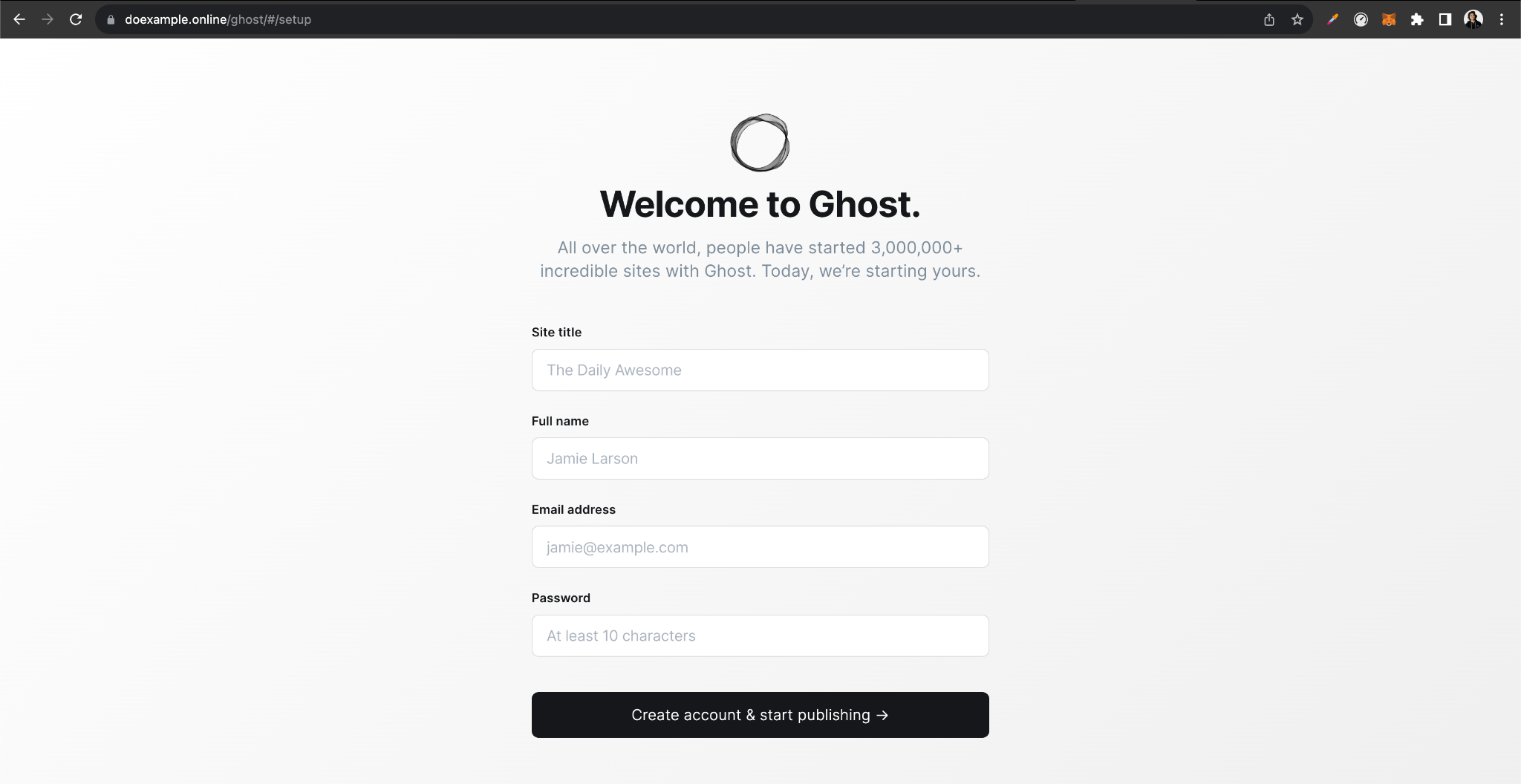 Ghost Landing Page