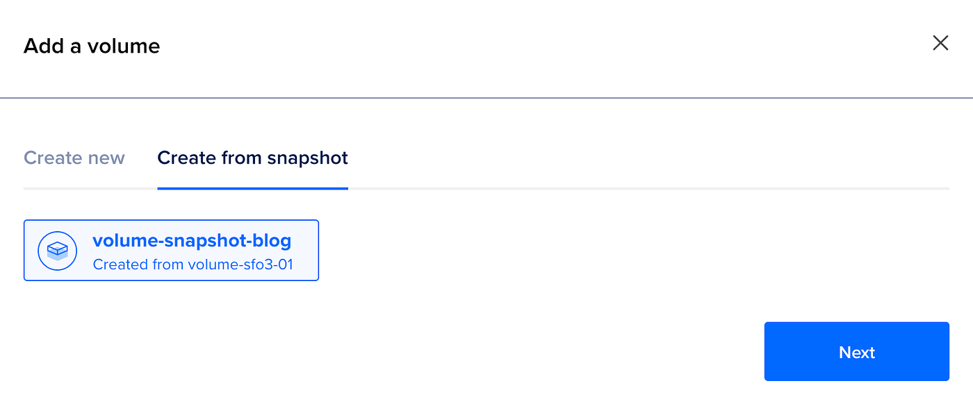 Create a Volume from a Snapshot